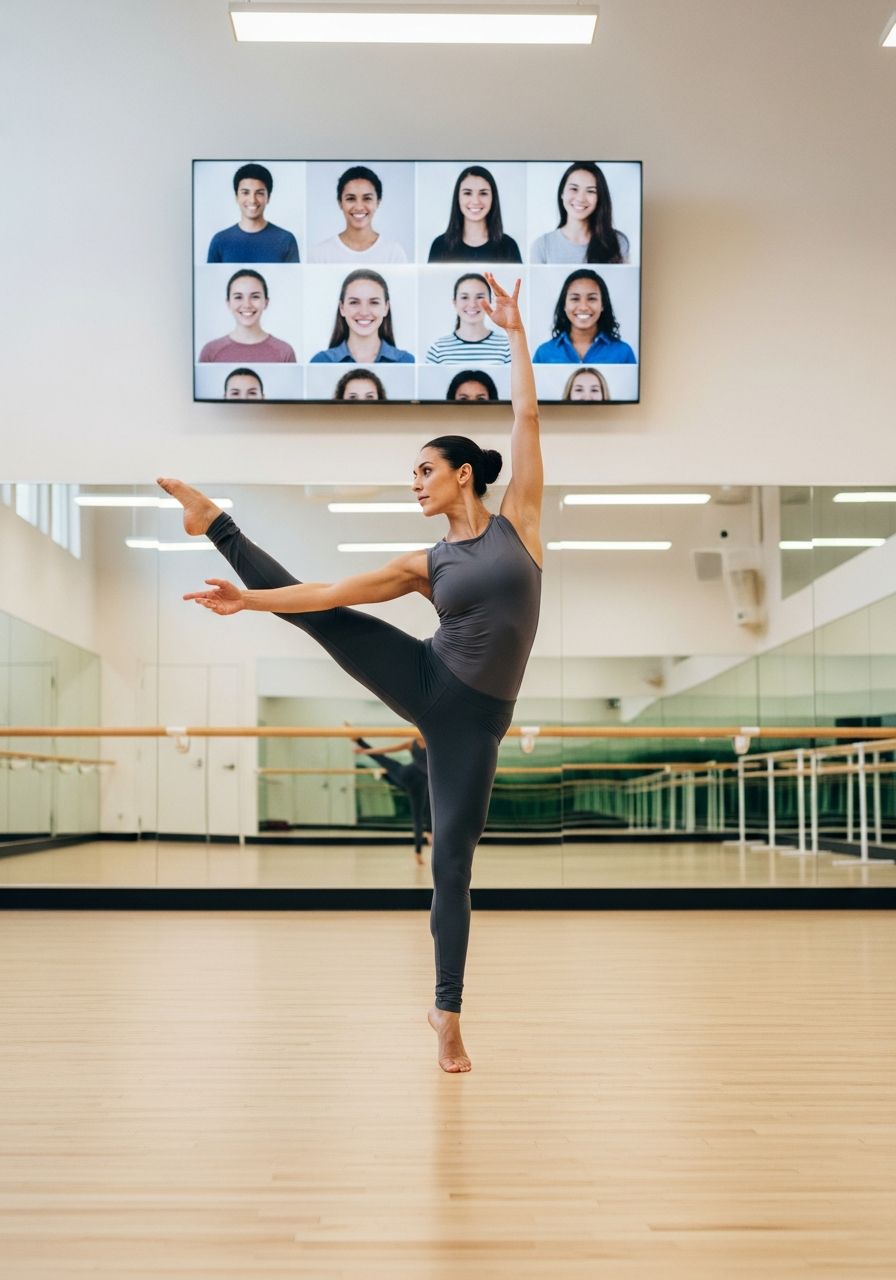 Тренер показывает хореографию